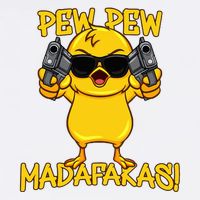 Pew Pew Duck Funny Madafakas Garment-Dyed Sweatshirt