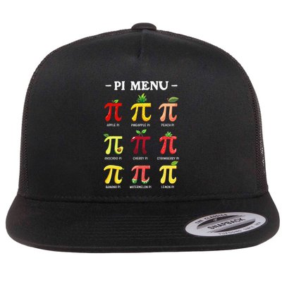 Piu Pi Day 314 Math Teacher Pi Symbol Funny Pie Pun Flat Bill Trucker Hat