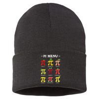 Piu Pi Day 314 Math Teacher Pi Symbol Funny Pie Pun Sustainable Knit Beanie