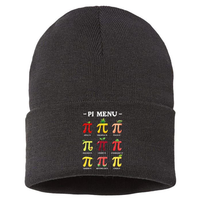 Piu Pi Day 314 Math Teacher Pi Symbol Funny Pie Pun Sustainable Knit Beanie