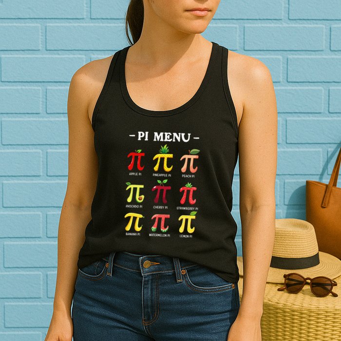 Piu Pi Day 314 Math Teacher Pi Symbol Funny Pie Pun Womens Tank Top