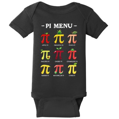 Piu Pi Day 314 Math Teacher Pi Symbol Funny Pie Pun Baby Bodysuit