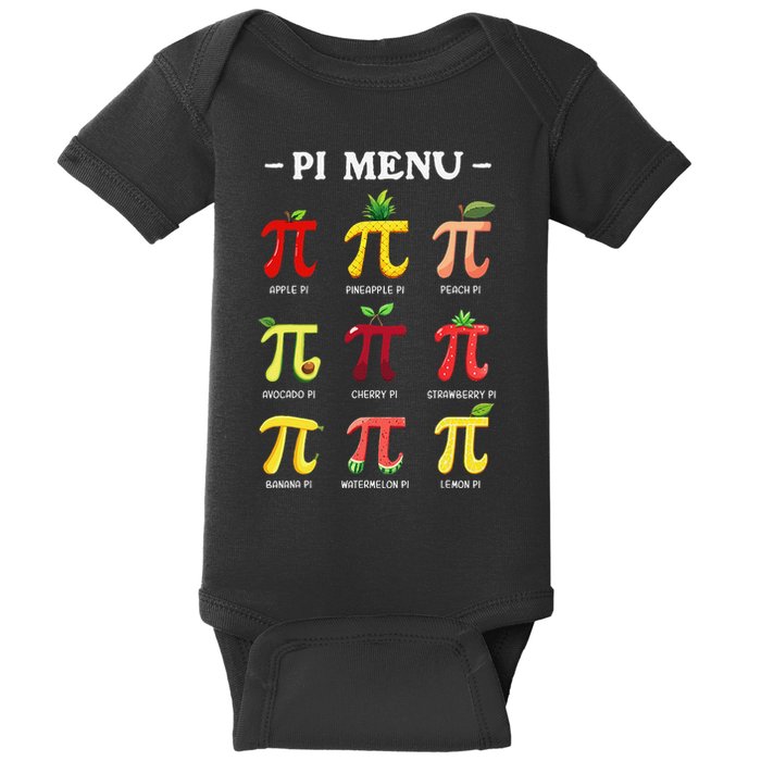 Piu Pi Day 314 Math Teacher Pi Symbol Funny Pie Pun Baby Bodysuit