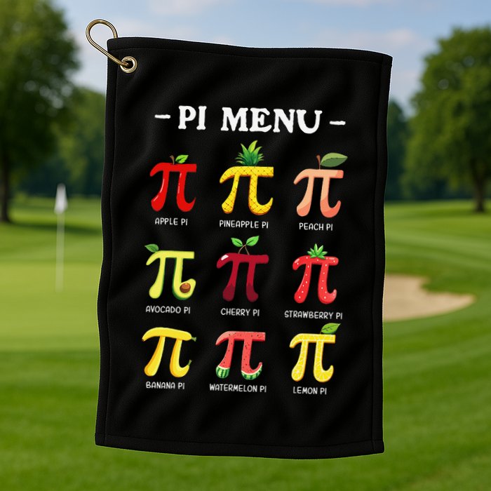 Piu Pi Day 314 Math Teacher Pi Symbol Funny Pie Pun Golf Towel