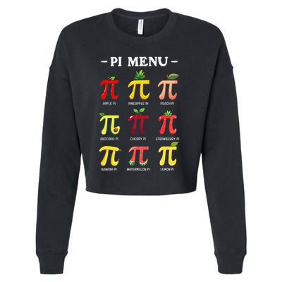 Piu Pi Day 314 Math Teacher Pi Symbol Funny Pie Pun Cropped Pullover Crew
