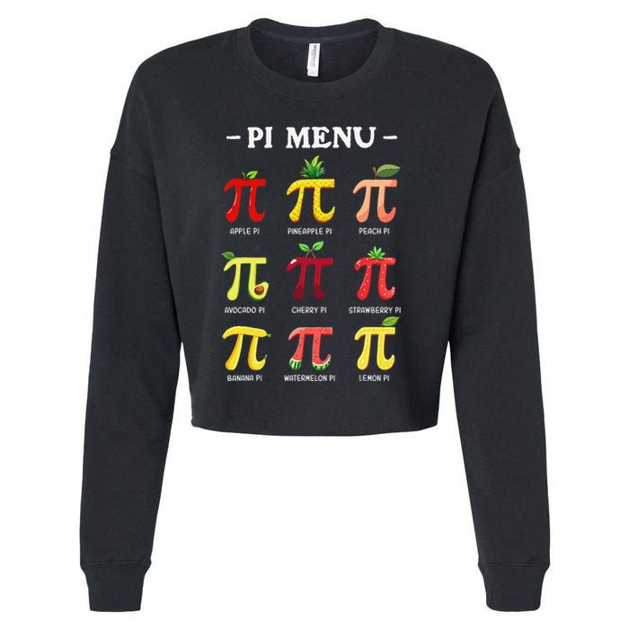 Piu Pi Day 314 Math Teacher Pi Symbol Funny Pie Pun Cropped Pullover Crew