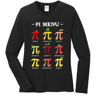 Piu Pi Day 314 Math Teacher Pi Symbol Funny Pie Pun Ladies Long Sleeve Shirt