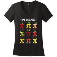 Piu Pi Day 314 Math Teacher Pi Symbol Funny Pie Pun Women's V-Neck T-Shirt