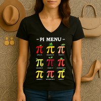 Piu Pi Day 314 Math Teacher Pi Symbol Funny Pie Pun Women's V-Neck T-Shirt