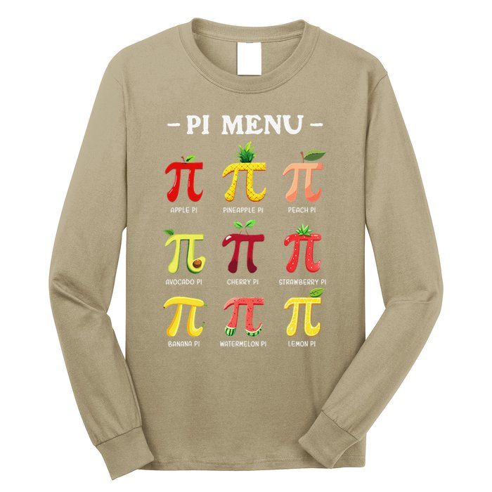 Piu Pi Day 314 Math Teacher Pi Symbol Funny Pie Pun Long Sleeve Shirt