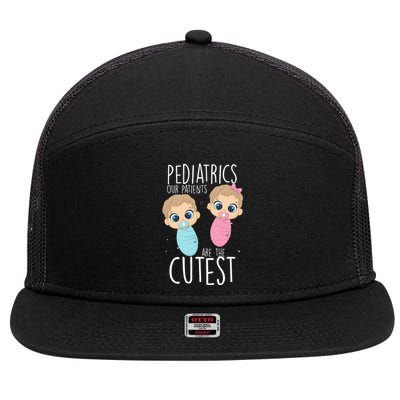 Pediatrician Pediatrics Doctor Nurse Patients Are The Cutest 7 Panel Mesh Trucker Snapback Hat