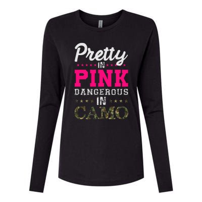 Pretty Pink Dangerous In Camo Hunter Womens Cotton Relaxed Long Sleeve T-Shirt