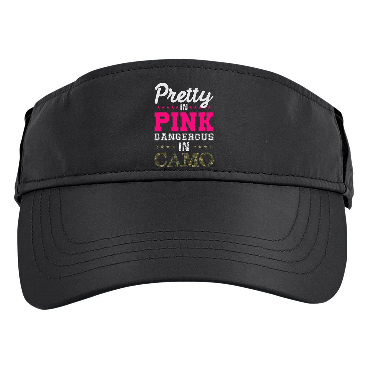 Pretty Pink Dangerous In Camo Hunter Adult Drive Performance Visor