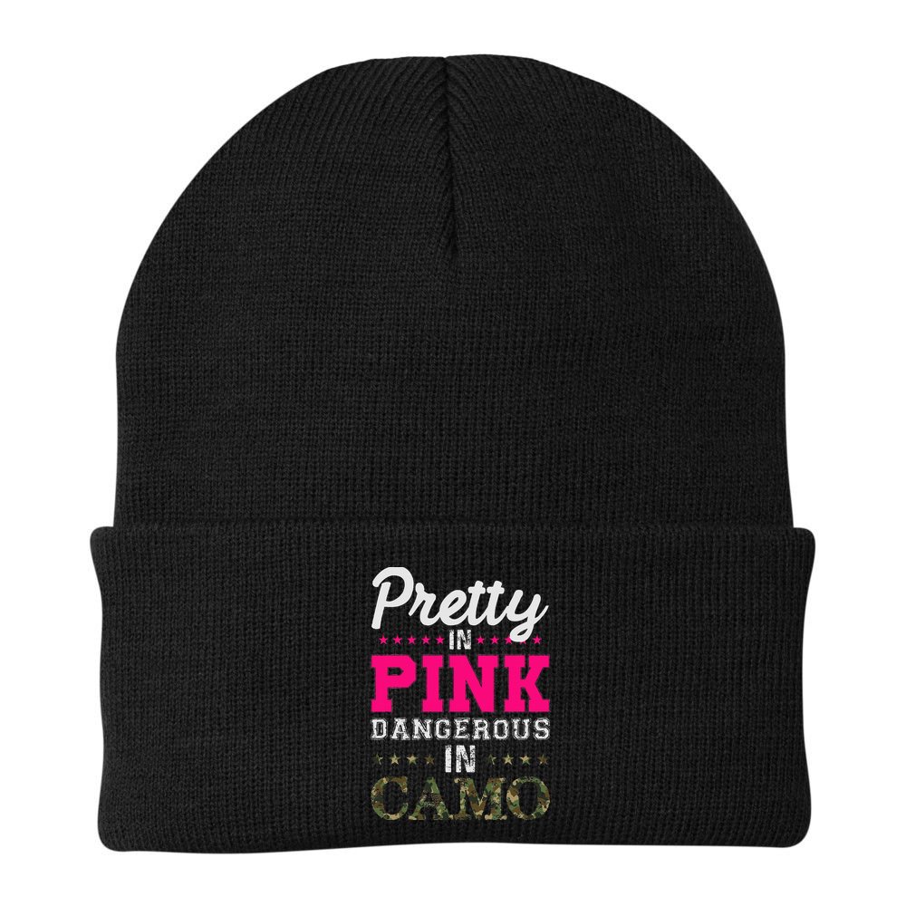 Pretty Pink Dangerous In Camo Hunter Beanie