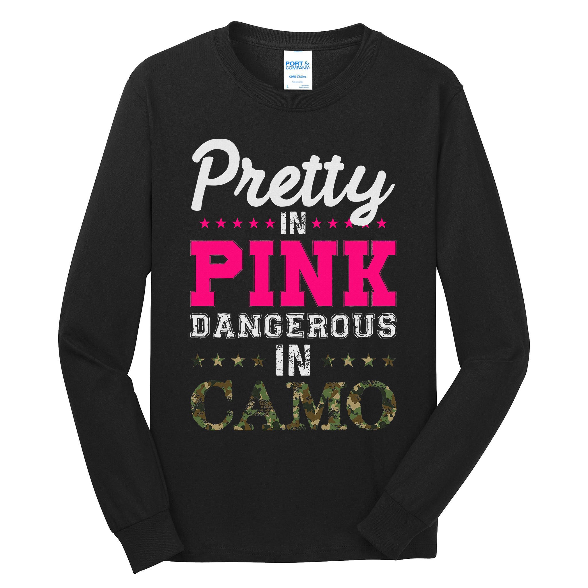 Pretty Pink Dangerous In Camo Hunter Tall Long Sleeve T-Shirt