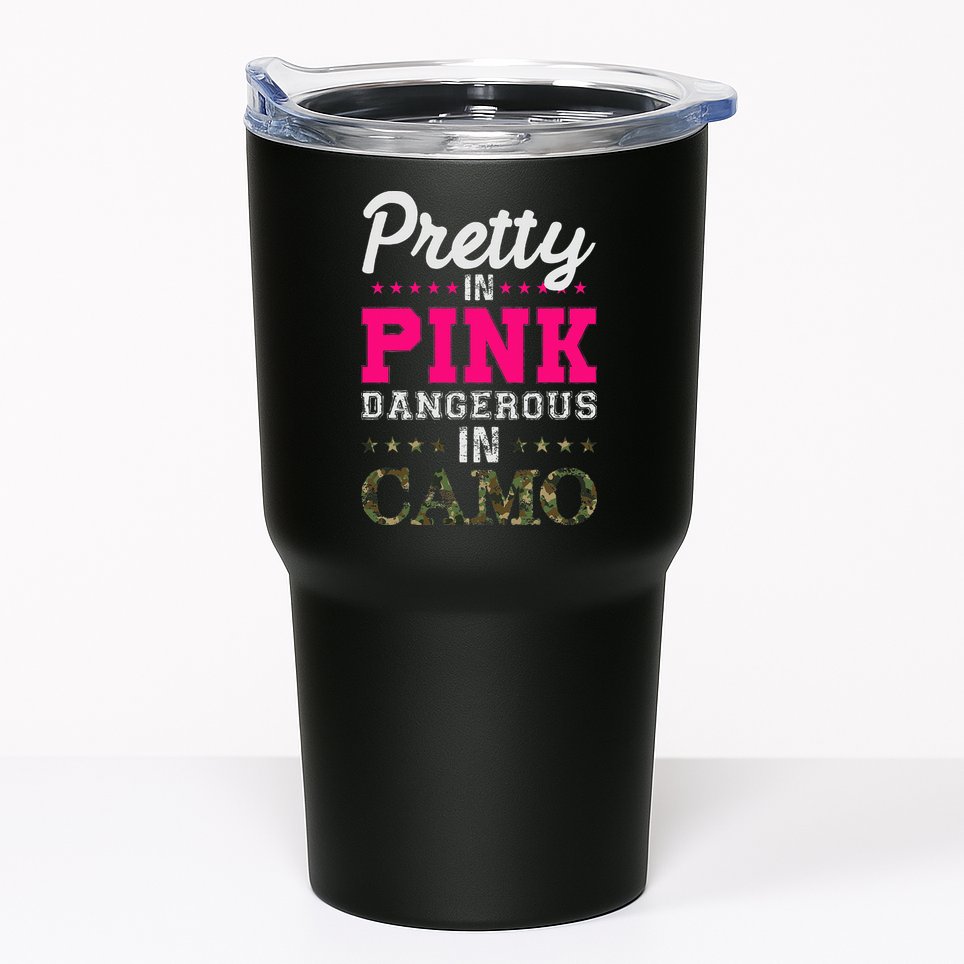 Pretty Pink Dangerous In Camo Hunter Tumbler