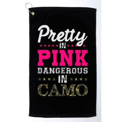Pretty Pink Dangerous In Camo Hunter Golf Towel