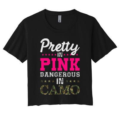 Pretty Pink Dangerous In Camo Hunter Crop Top