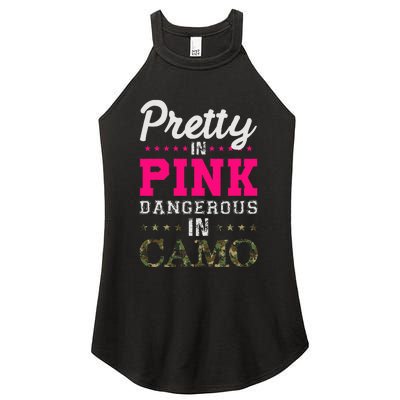 Pretty Pink Dangerous In Camo Hunter Women's Perfect Tri Rocker Tank