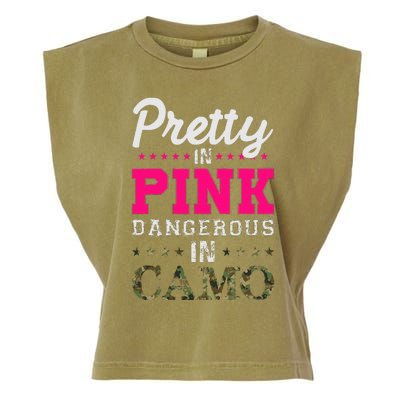 Pretty Pink Dangerous In Camo Hunter Garment-Dyed Women's Muscle Tee