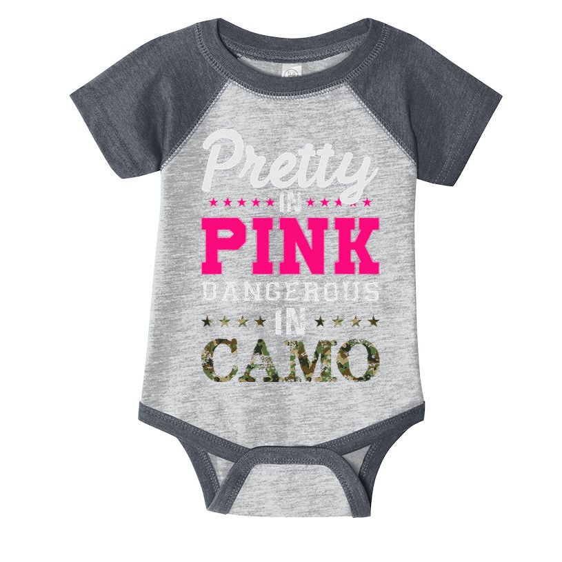 Pretty Pink Dangerous In Camo Hunter Infant Baby Jersey Bodysuit