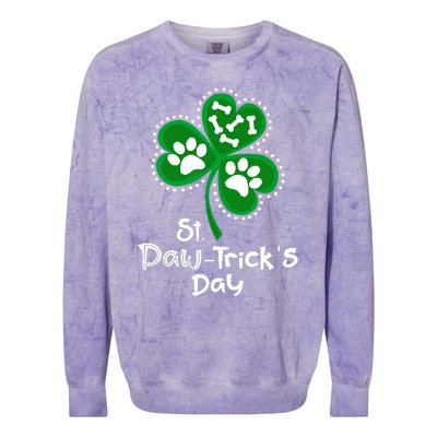 Paw Print Dog Owner Lover St Patricks Day Shamrock Colorblast Crewneck Sweatshirt