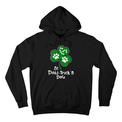 Paw Print Dog Owner Lover St Patricks Day Shamrock Hoodie