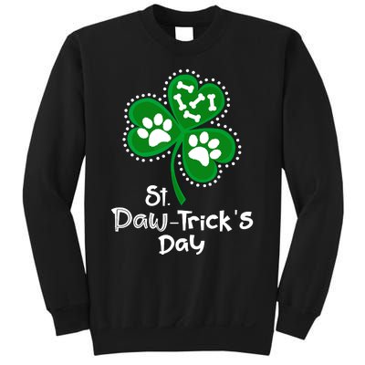 Paw Print Dog Owner Lover St Patricks Day Shamrock Sweatshirt