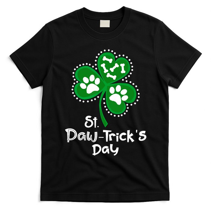 Paw Print Dog Owner Lover St Patricks Day Shamrock T-Shirt