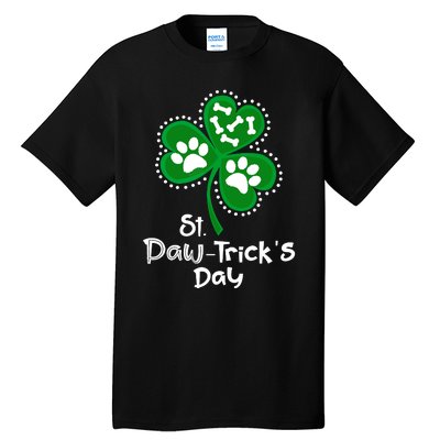 Paw Print Dog Owner Lover St Patricks Day Shamrock Tall T-Shirt