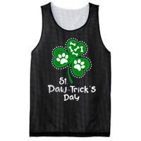 Paw Print Dog Owner Lover St Patricks Day Shamrock Mesh Reversible Basketball Jersey Tank