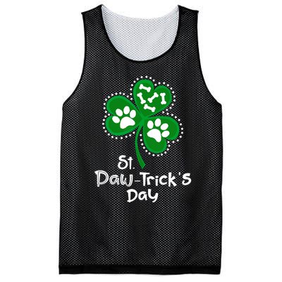 Paw Print Dog Owner Lover St Patricks Day Shamrock Mesh Reversible Basketball Jersey Tank