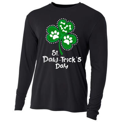 Paw Print Dog Owner Lover St Patricks Day Shamrock Cooling Performance Long Sleeve Crew