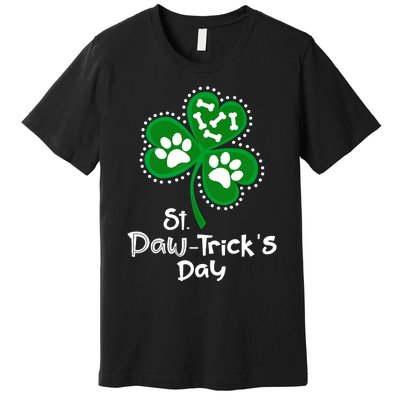 Paw Print Dog Owner Lover St Patricks Day Shamrock Premium T-Shirt