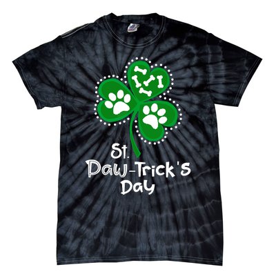 Paw Print Dog Owner Lover St Patricks Day Shamrock Tie-Dye T-Shirt