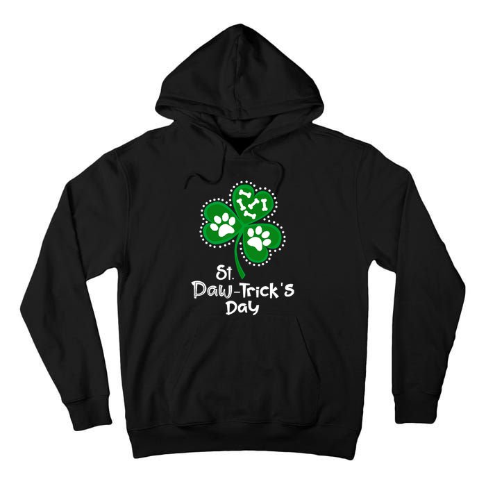 Paw Print Dog Owner Lover St Patricks Day Shamrock Tall Hoodie