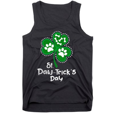 Paw Print Dog Owner Lover St Patricks Day Shamrock Tank Top