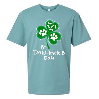 Paw Print Dog Owner Lover St Patricks Day Shamrock Sueded Cloud Jersey T-Shirt