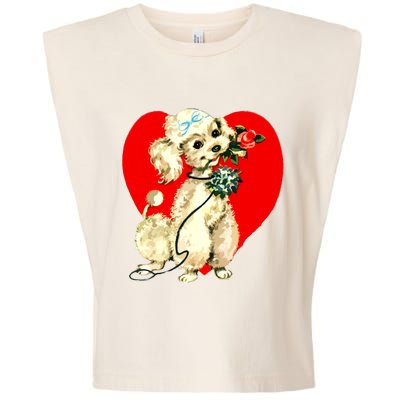 Poodle Puppy Dog Animal Heart Valentines Day Garment-Dyed Women's Muscle Tee