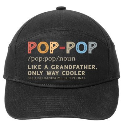 Pop Pop Definition Like A Grandfather Only Way Cooler 7-Panel Snapback Hat