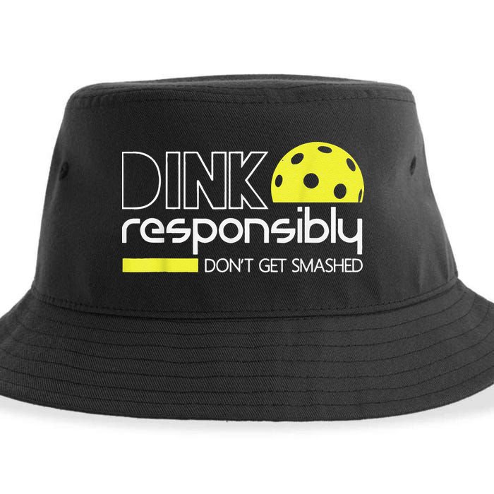 Pickleball Player Dink Responsibly Don't Get Smashed Sustainable Bucket Hat