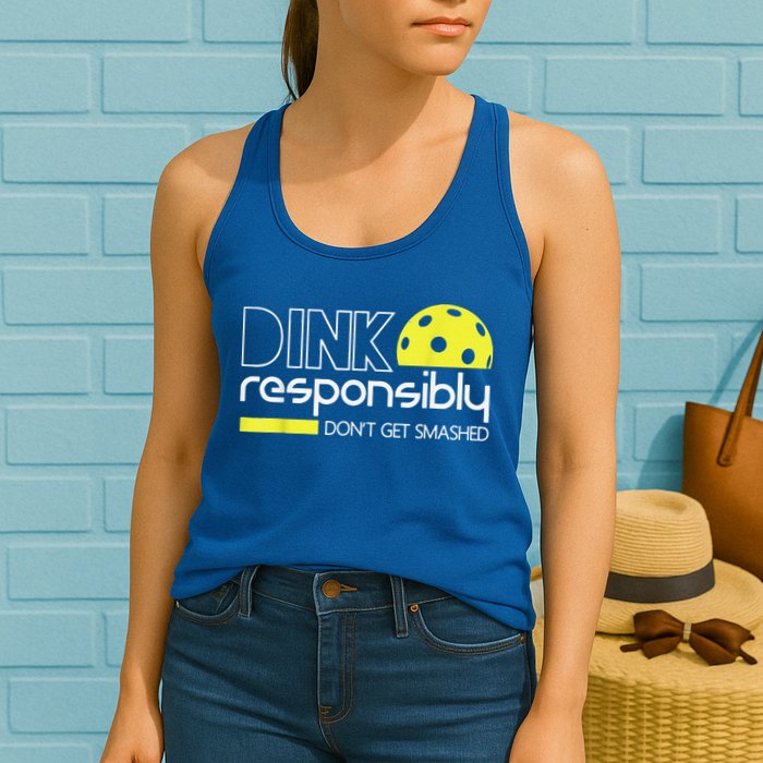 Pickleball Player Dink Responsibly Don't Get Smashed Womens Tank Top