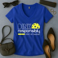 Pickleball Player Dink Responsibly Don't Get Smashed Women's V-Neck T-Shirt