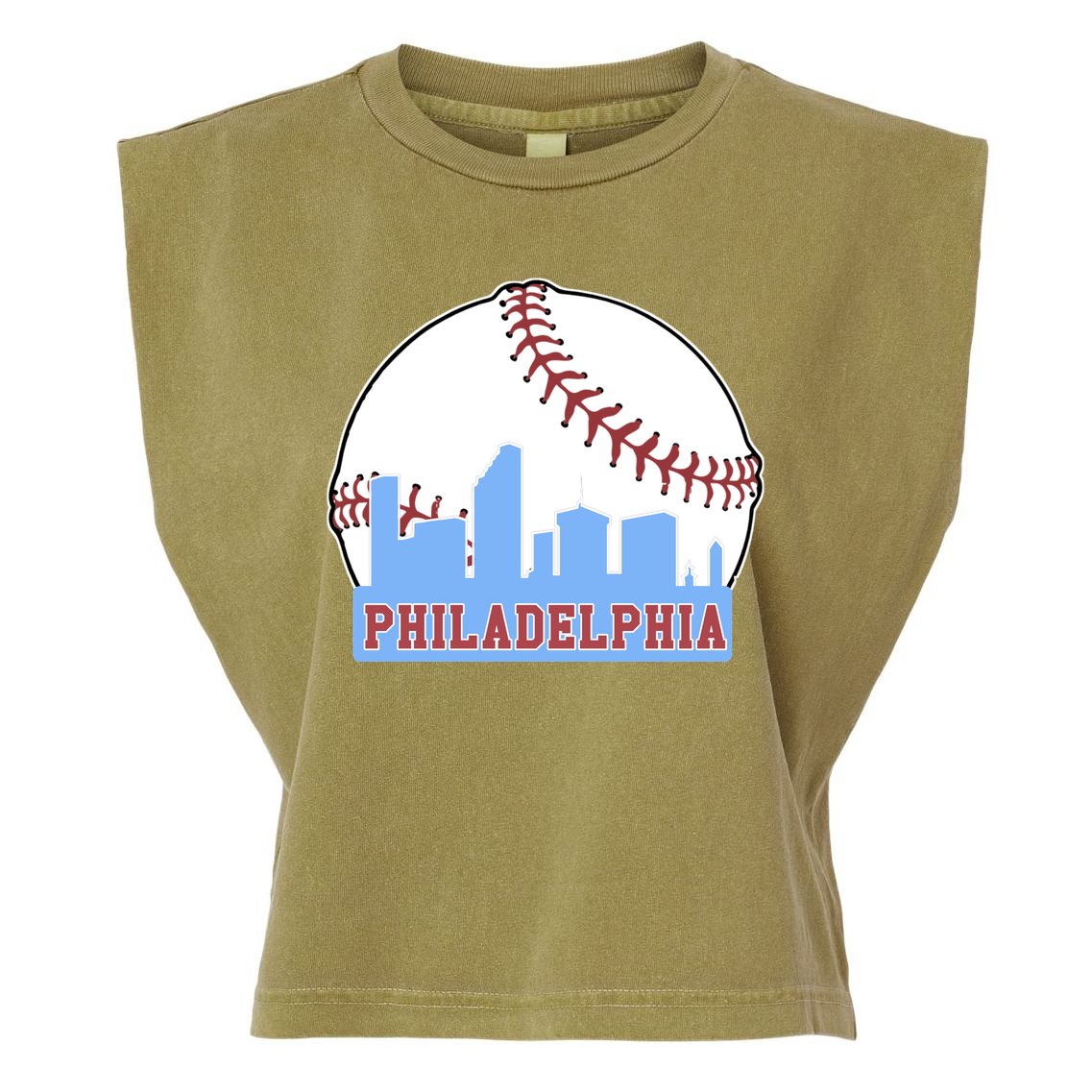 Phillies Philly Dancing On My Own Philadelphia Baseball Garment-Dyed Women's Muscle Tee