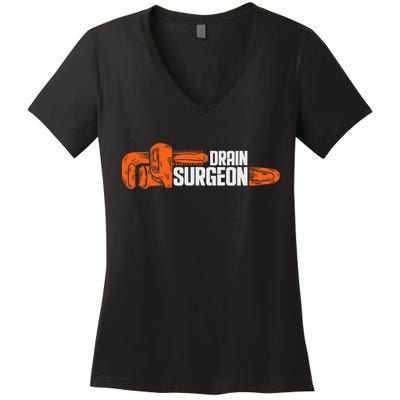 Plumber Plumbing Dad Fathers Day Steamfitter Women's V-Neck T-Shirt