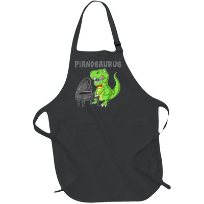 Pianosaurus Piano Dinosaur Full-Length Apron With Pockets