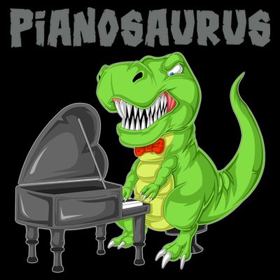 Pianosaurus Piano Dinosaur T-Shirt