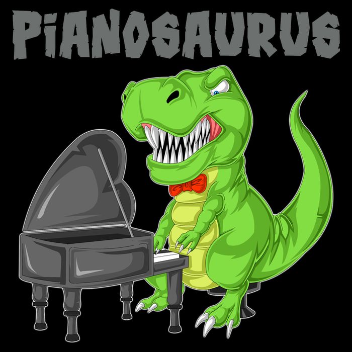 Pianosaurus Piano Dinosaur Drawstring Bag