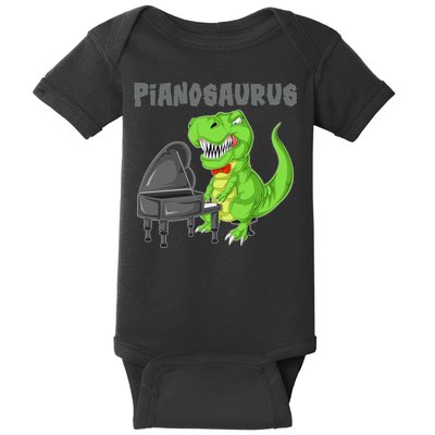 Pianosaurus Piano Dinosaur Baby Bodysuit