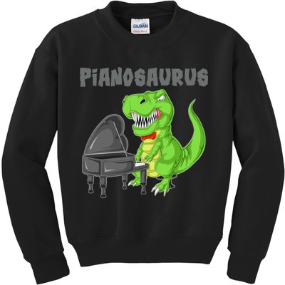 Pianosaurus Piano Dinosaur Kids Sweatshirt